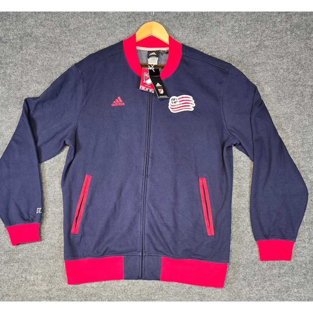 Adidas MLS New England Revolution Track Jacket‎ Mens XL Full Zip Navy Red